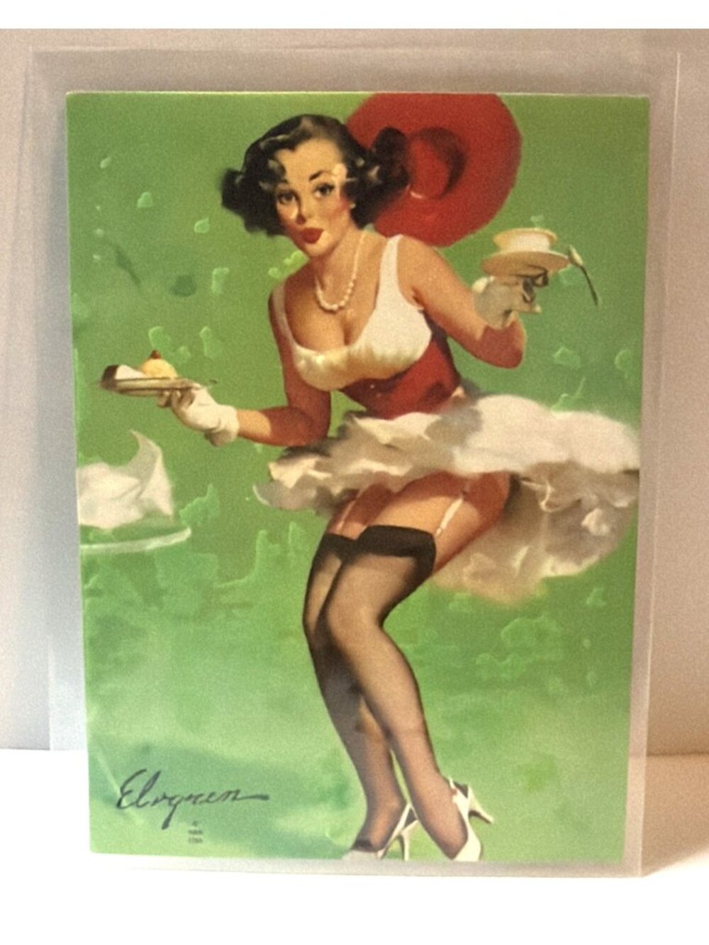 1993 Gil Elvgren Calendar Pinup Art Trading Card Single #34 Fresh Breeze Ephemer